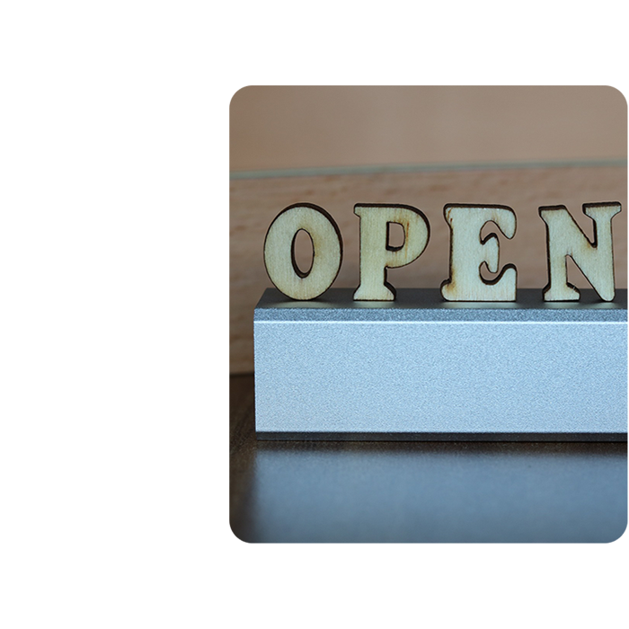 retail store open sign